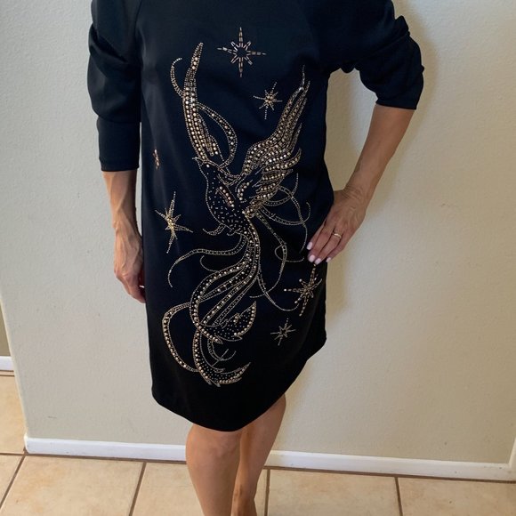 H&M Black Satin Dress, Size 4 - Picture 3 of 9